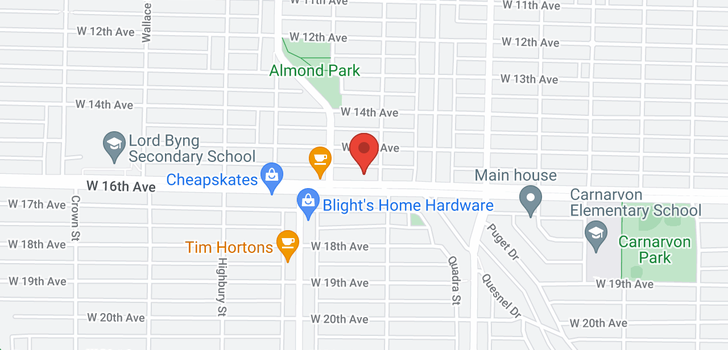 map of 3527 W 16TH AVENUE